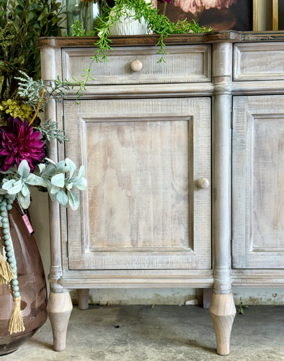 Celine 4 Door Console-Soft Drift/Honeywood
