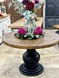 Clara 47" Round Dining Table-Black/Honeywood