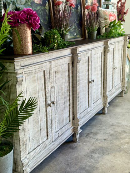 Allison 108" 6 Door Console-Toasted Wheat/Honeywood