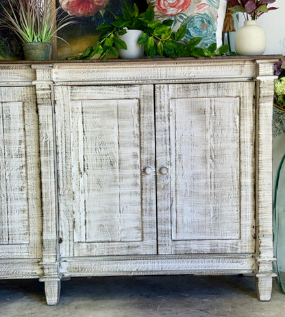 Allison 108" 6 Door Console-Toasted Wheat/Honeywood