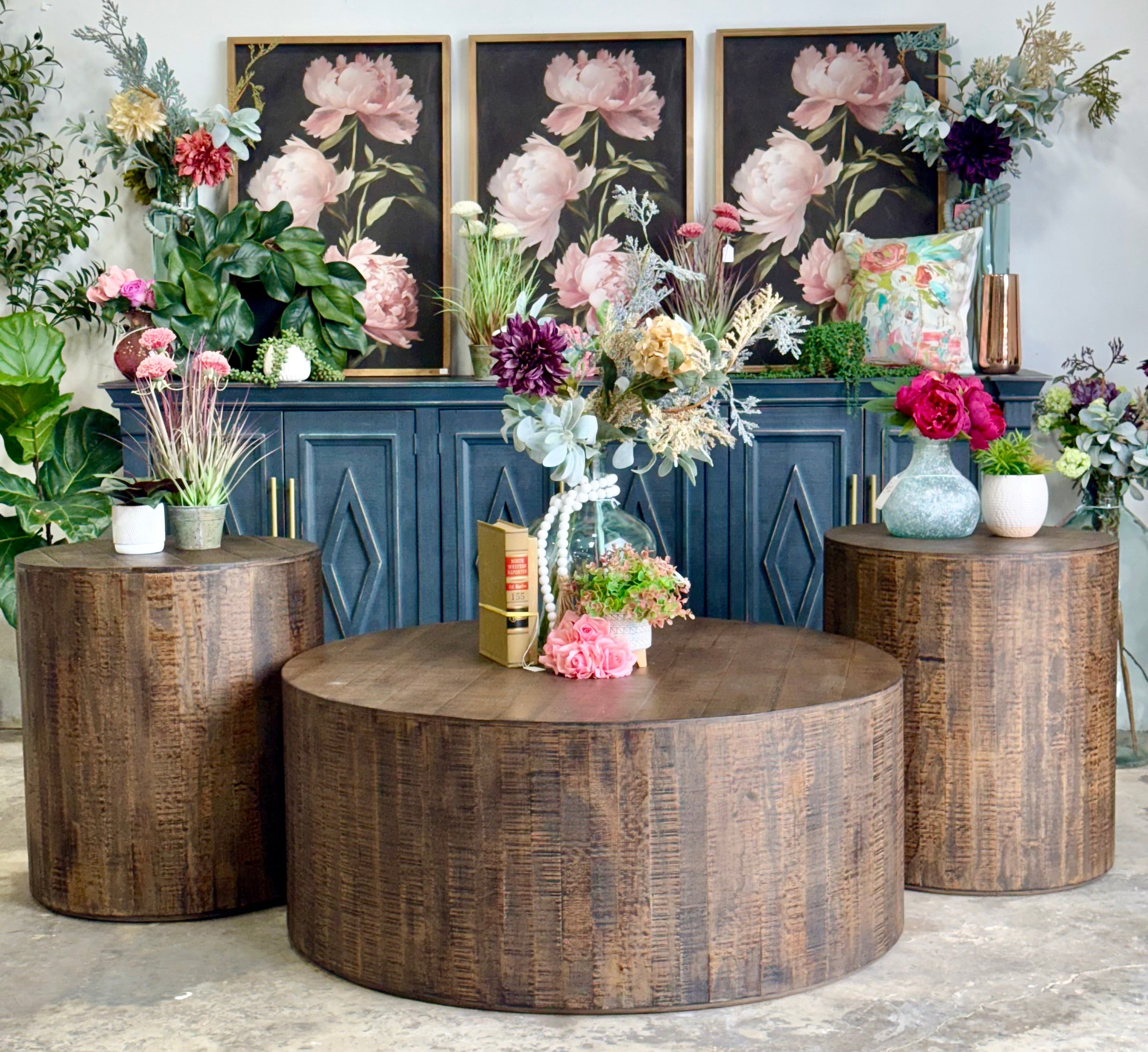 Round Drum Coffee Table-Honeywood™