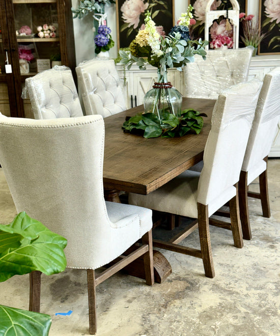 Hannah 7 Foot Dining Table Set With Chairs-Honeywood