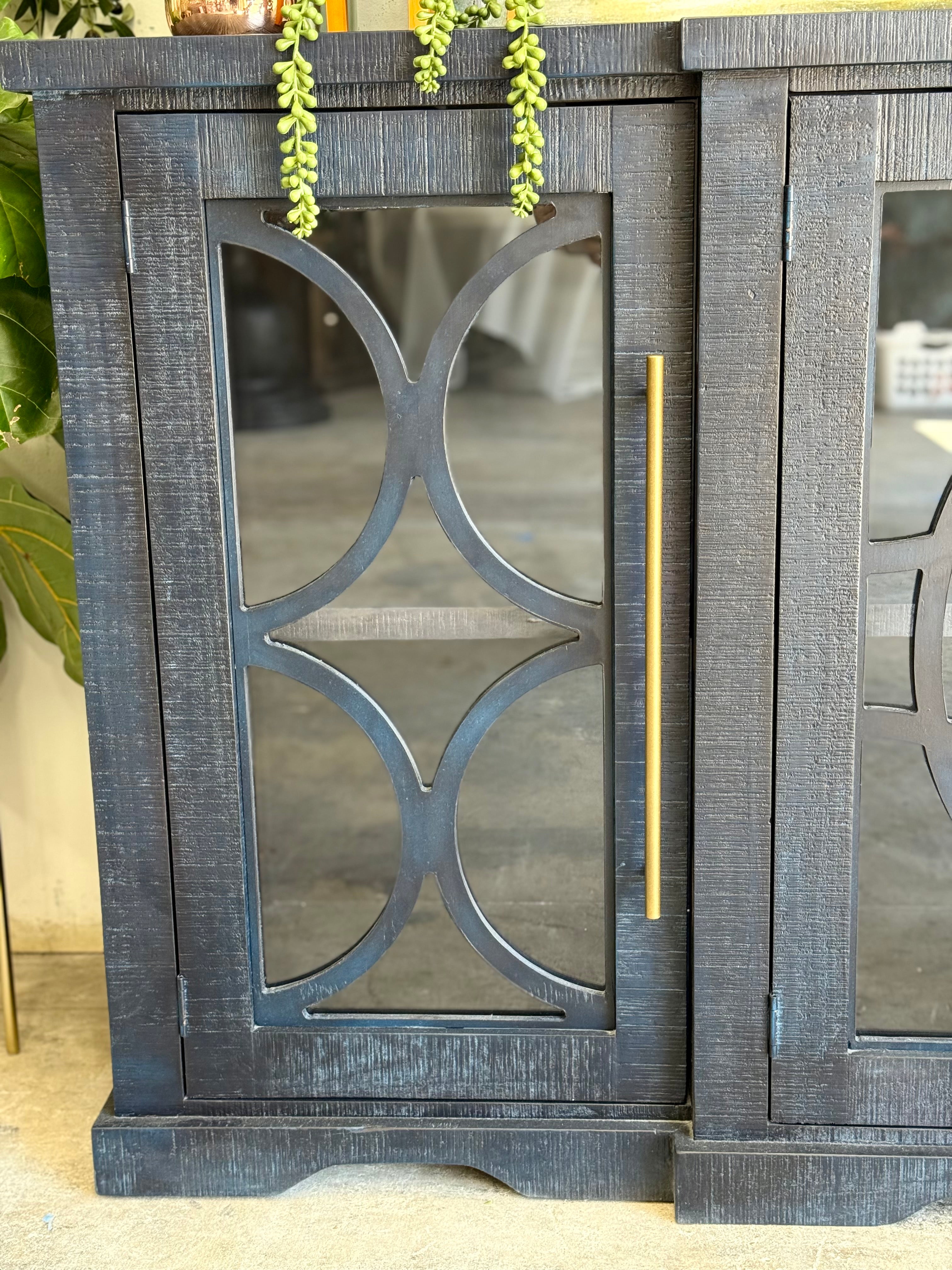 Circle Door Console-Deep Blue/Gold