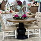 Clara 47" Round Dining Table-Black/Honeywood