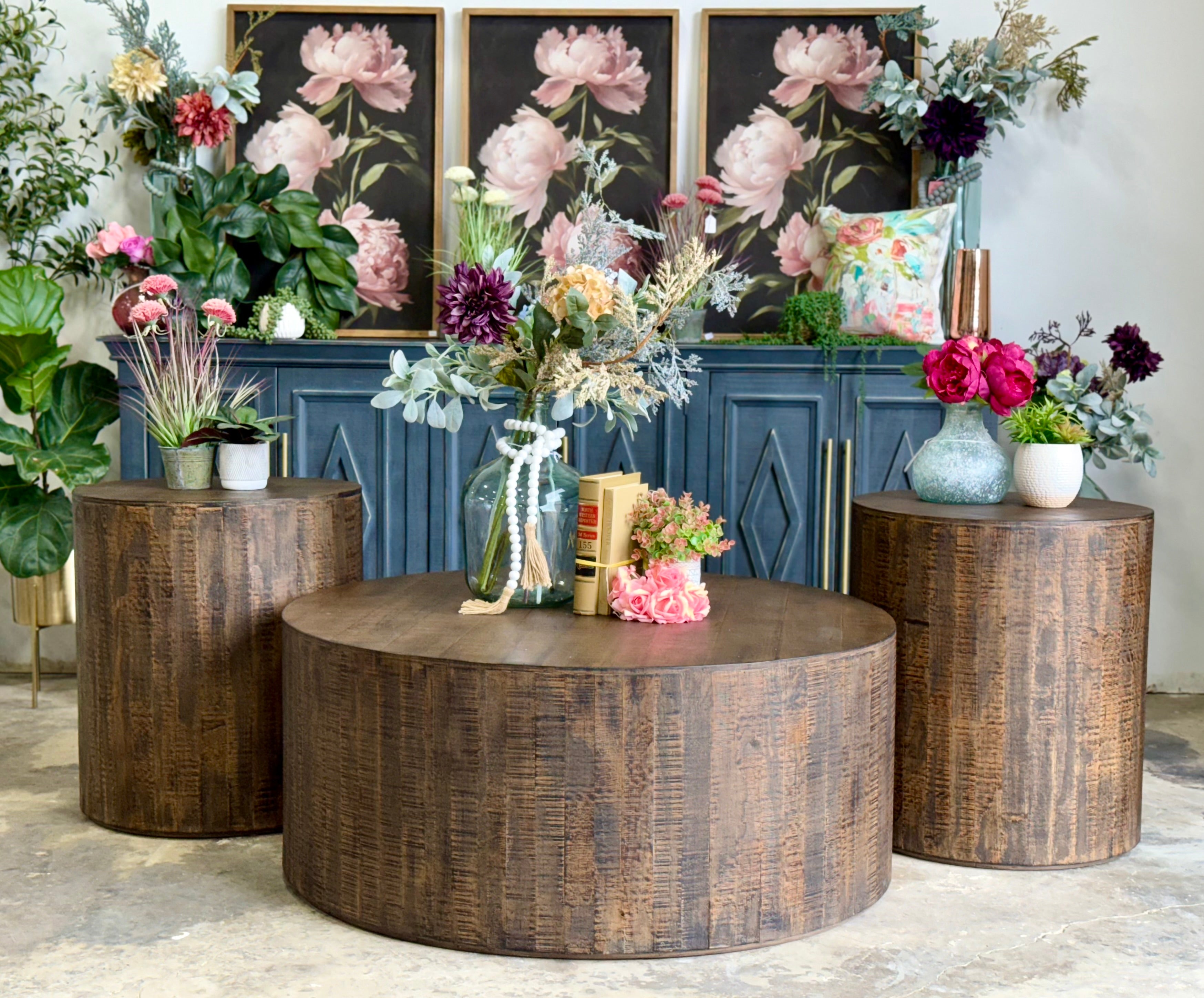 Round Drum Coffee Table-Honeywood™