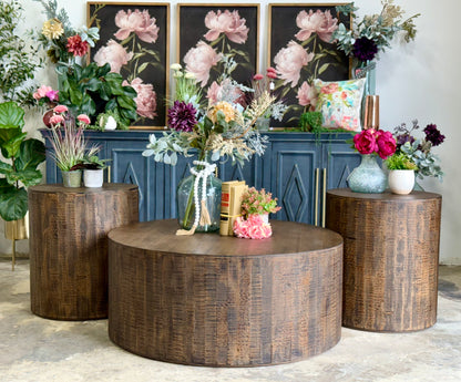 Round Drum Coffee Table-Honeywood™