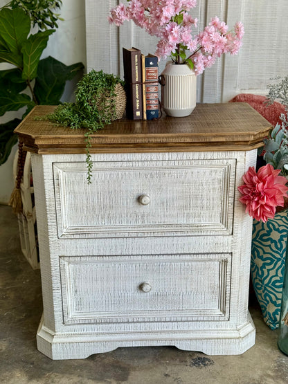 Eden Nightstand-White Wheat/Sandstone