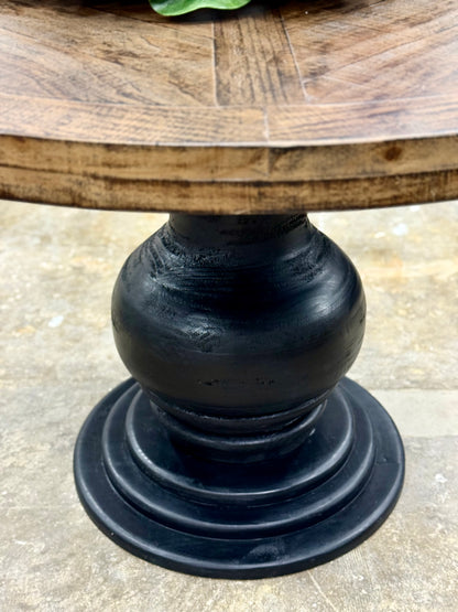 Clara 47&quot; Round Dining Table-Black/Honeywood™