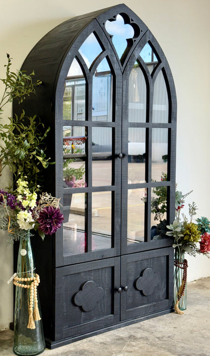 Cathedral Dome Vitrine-Black/Honeywood™