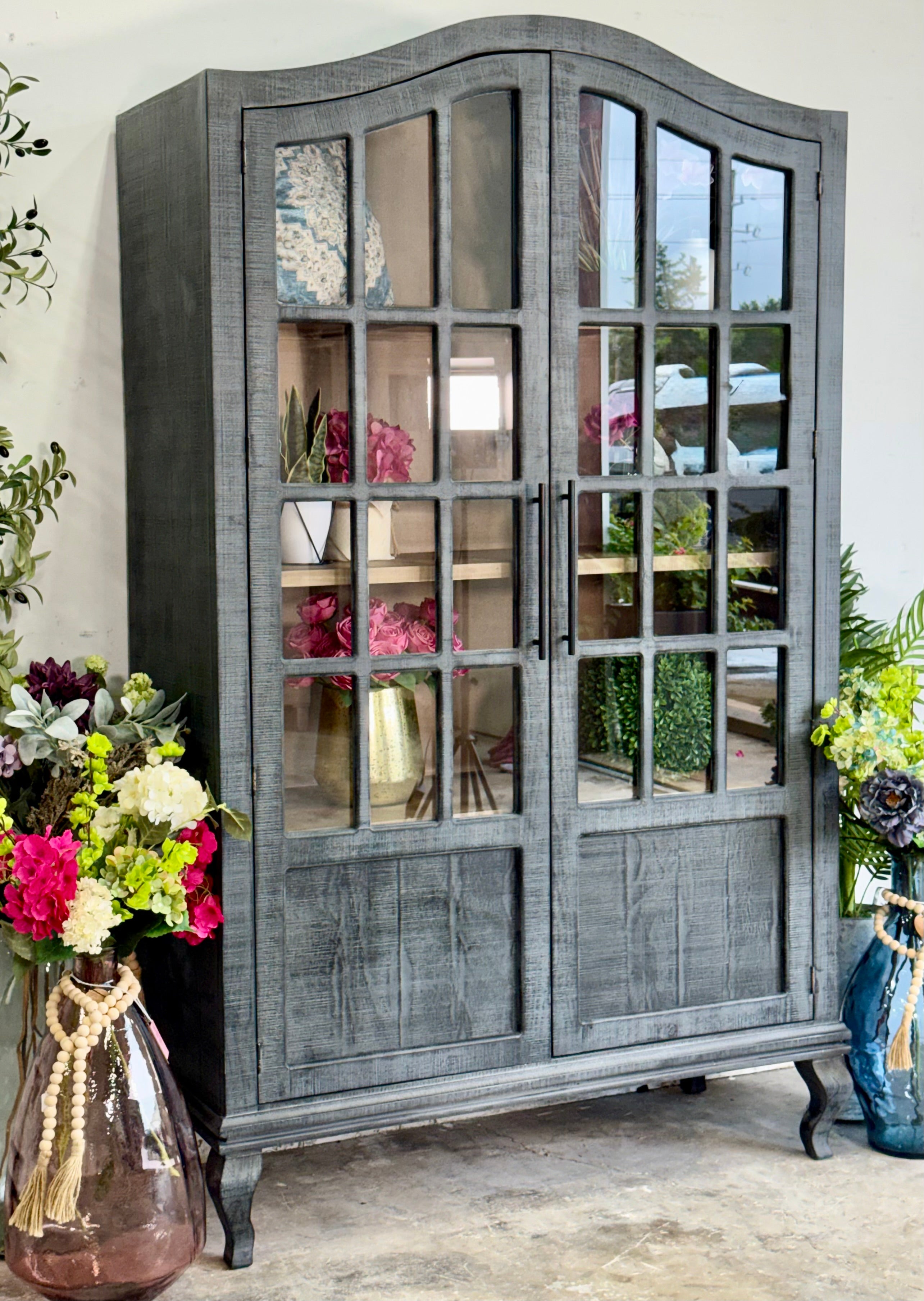 Felicity Arched Vitrine-Blue Dusk/Cappuccino