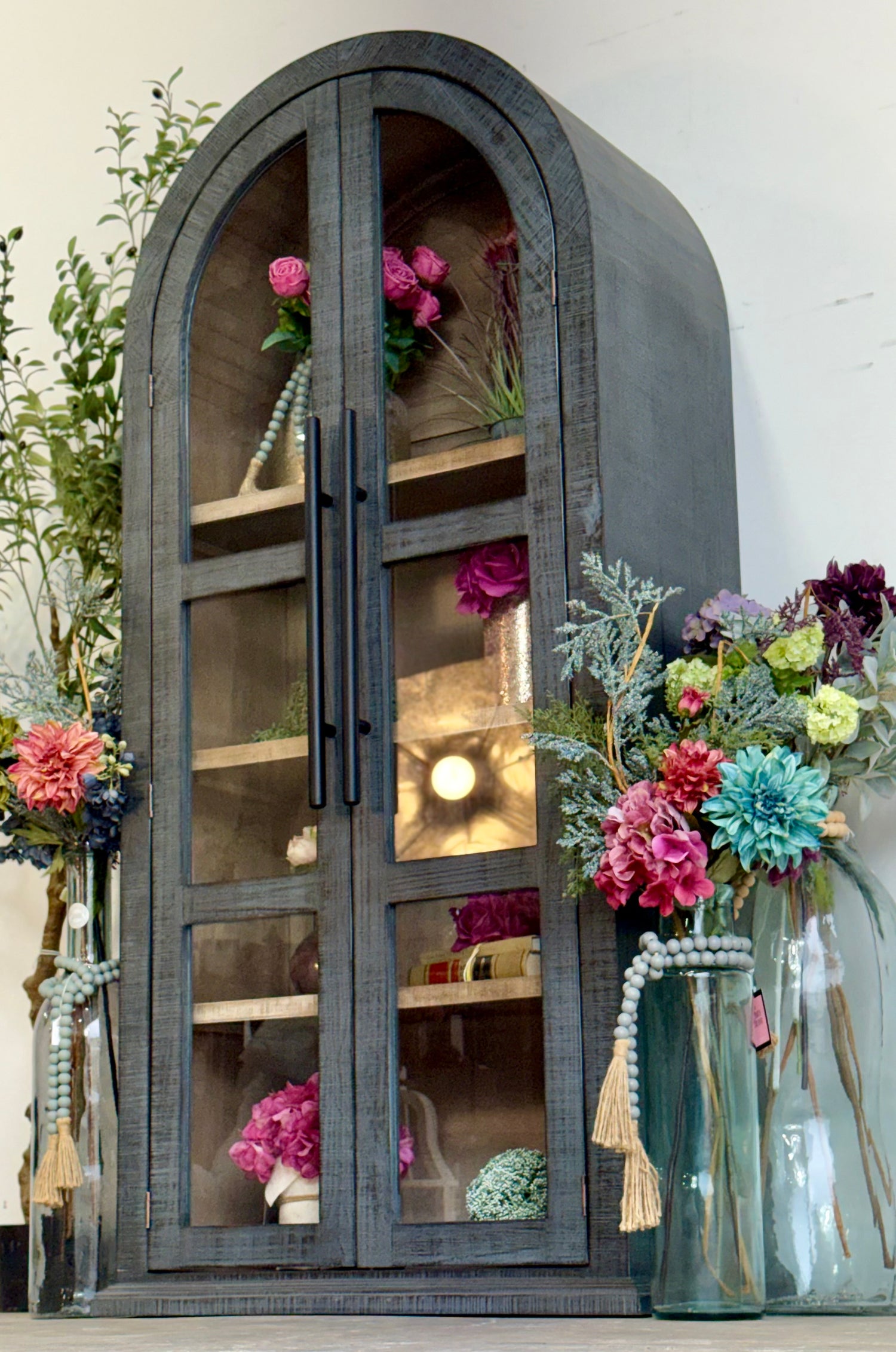 Libby Domed Vitrine- Blue Dusk/Cappuccino