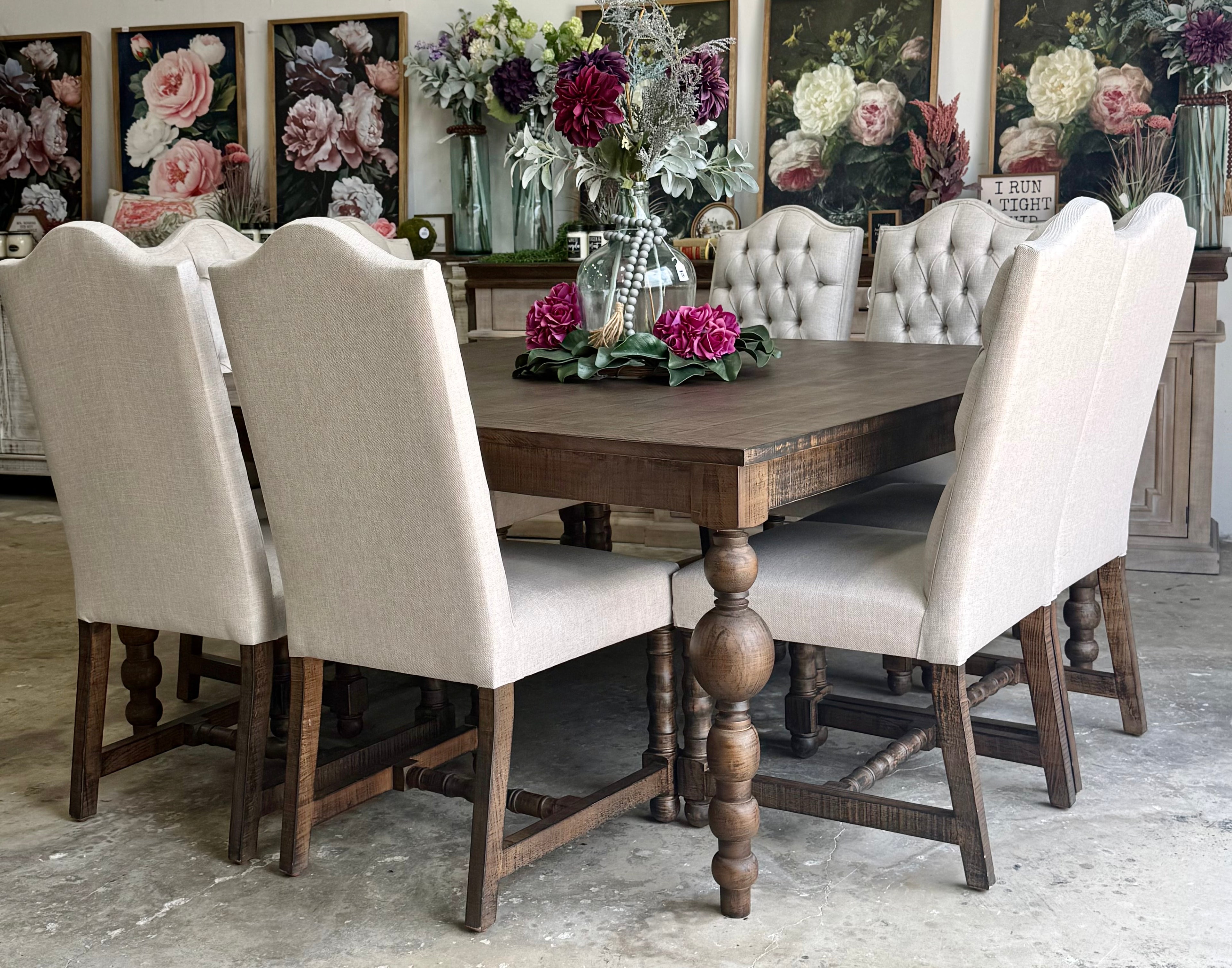 Sophie 66" Squared Dining Table Set With 8 Chairs-Honeywood™