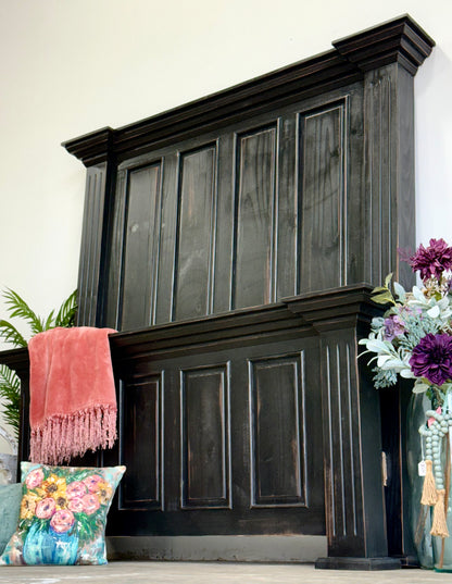 Charlotte Queen Paneled Bed-Handrubbed Black