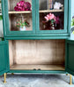 Paisley Curved Vitrine-Briarwood/Cappuccino