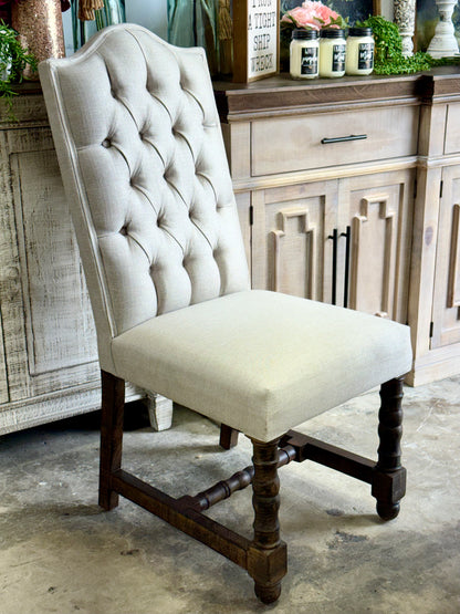 Hannah 7 Foot Dining Table Set With Chairs-Soft Drift/Honeywood Chairs