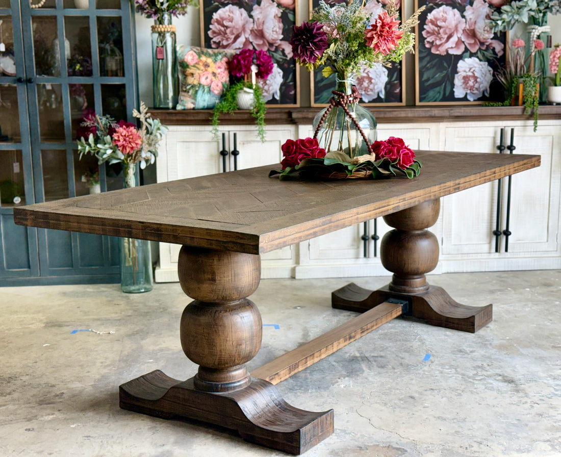 Myla 8 Foot Rounded Pedestal Table-Honeywood™