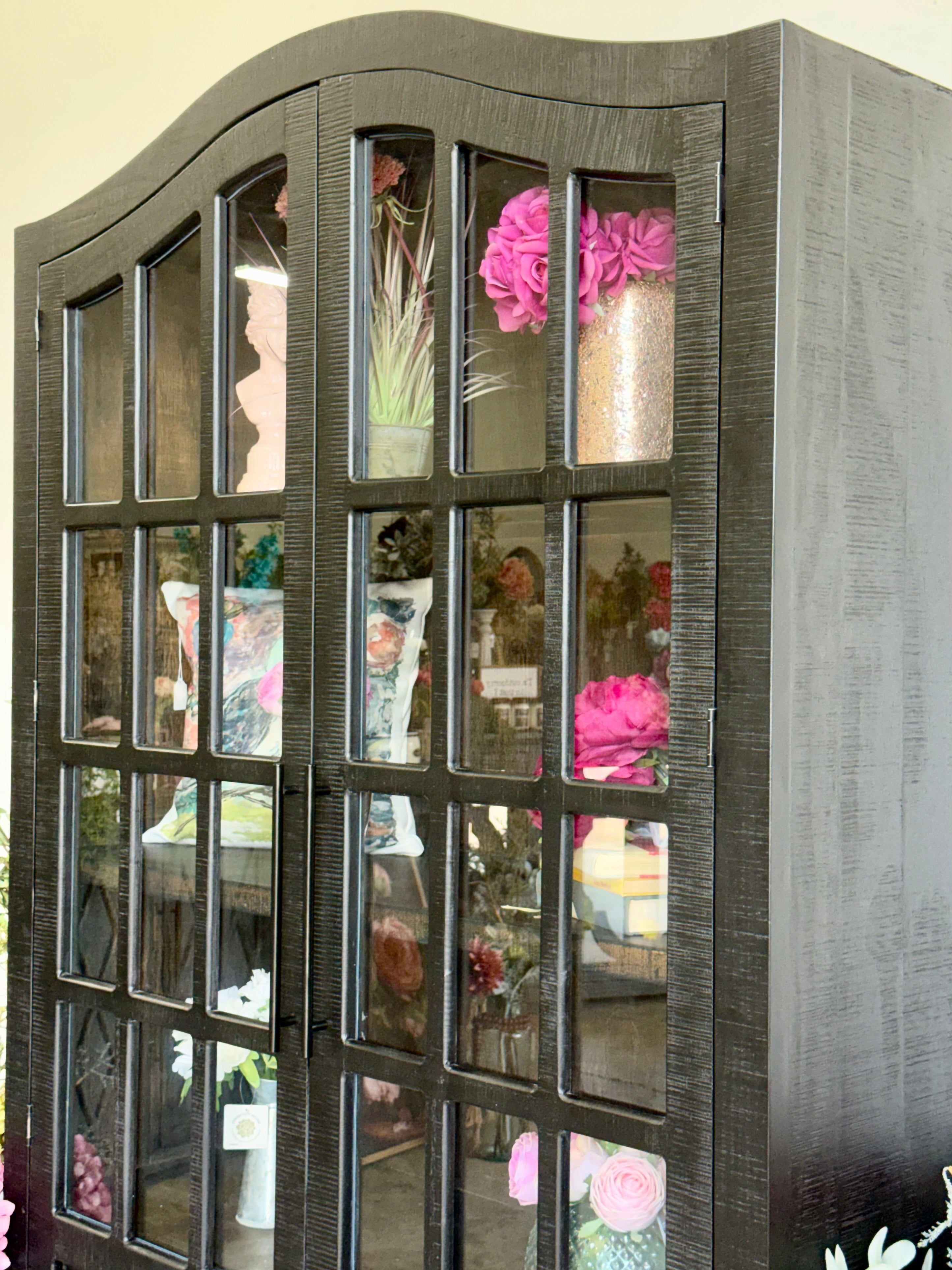 Felicity Arched Vitrine-Black/Honeywood™