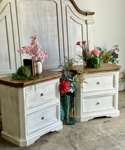 Eden Nightstand-White Wheat/Sandstone