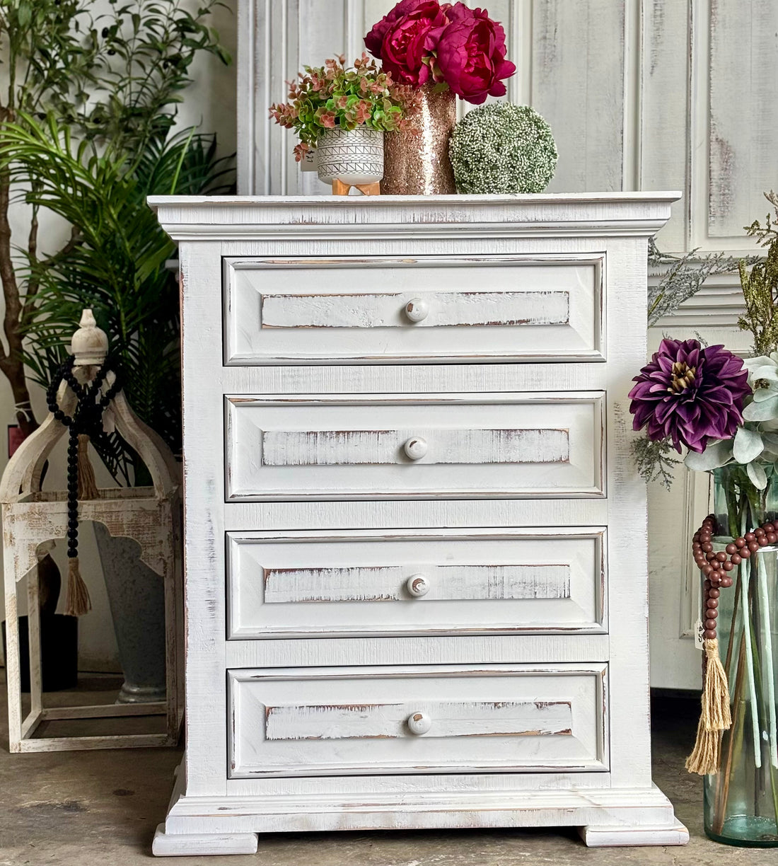 Charlotte 4 Drawer Oversized Nightstand-Whisper White