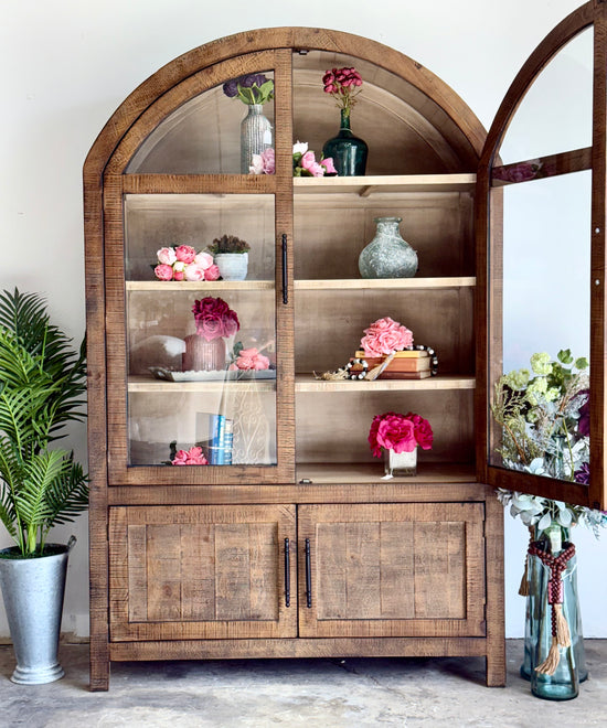 Rose Domed Vitrine-Honeywood/Dove