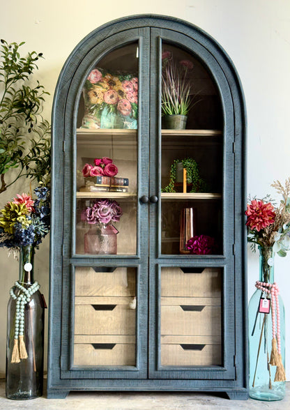 Avery Dome Vitrine-Blue Dusk/Cappuccino