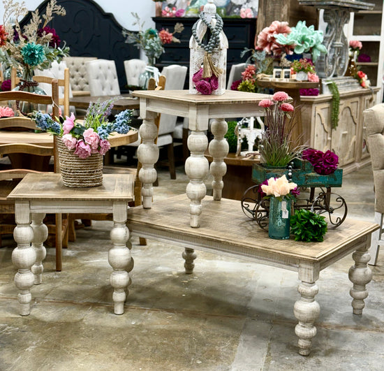 Sophie Coffee Table-White Wheat/Sandstone