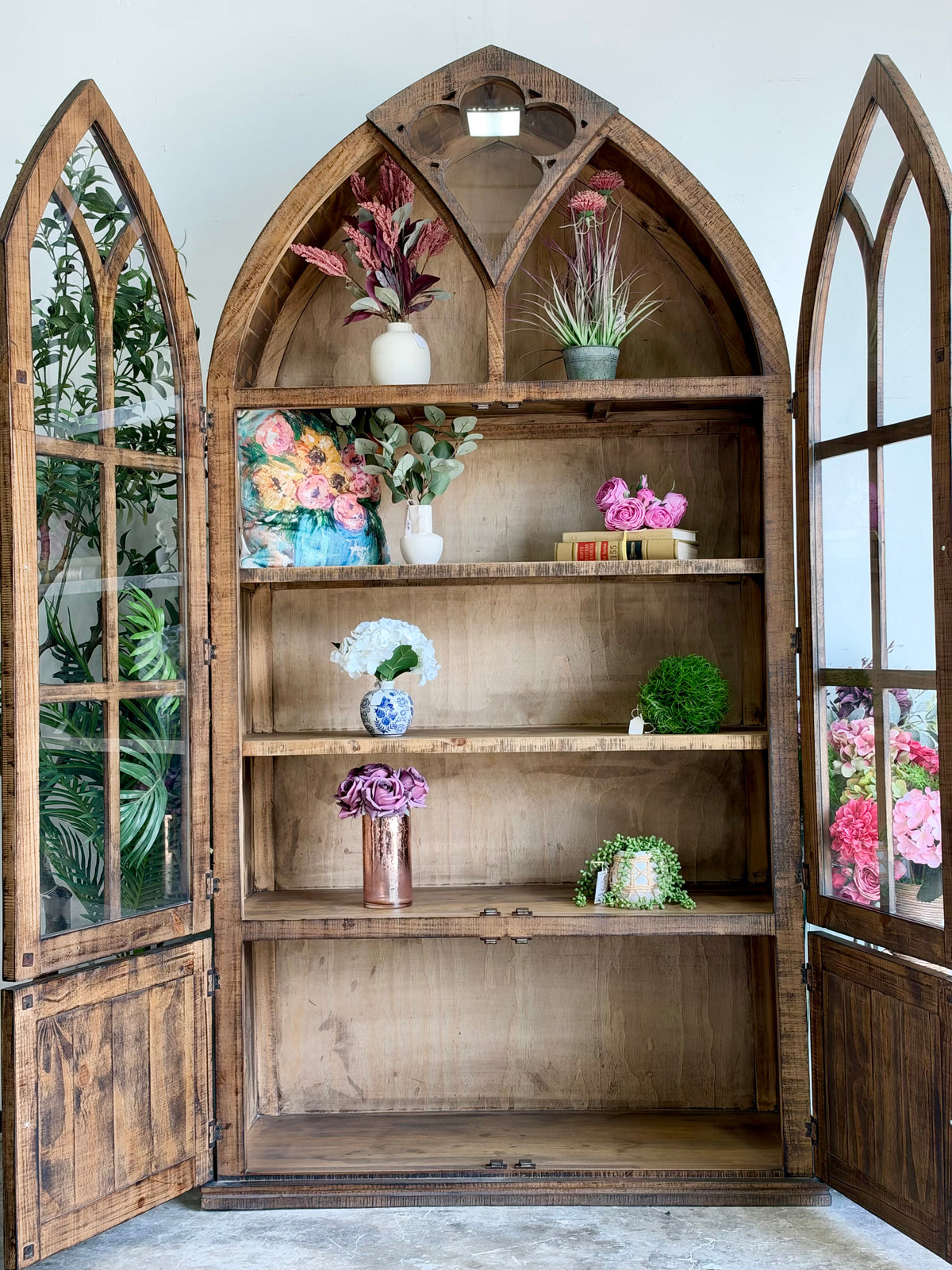 Cathedral Dome Vitrine-Honeywood