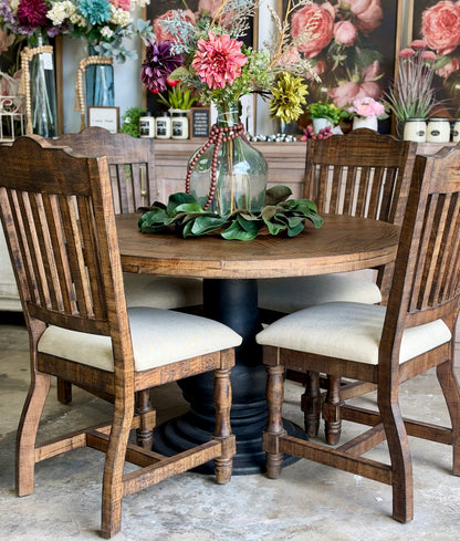 Clara 47" Round Dining Table-Black/Honeywood™
