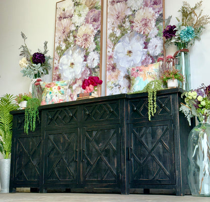 Olivia 90&quot; Console-Handrubbed Black