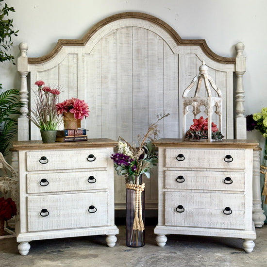 Delaney Nightstand-White Wheat/Sandstone