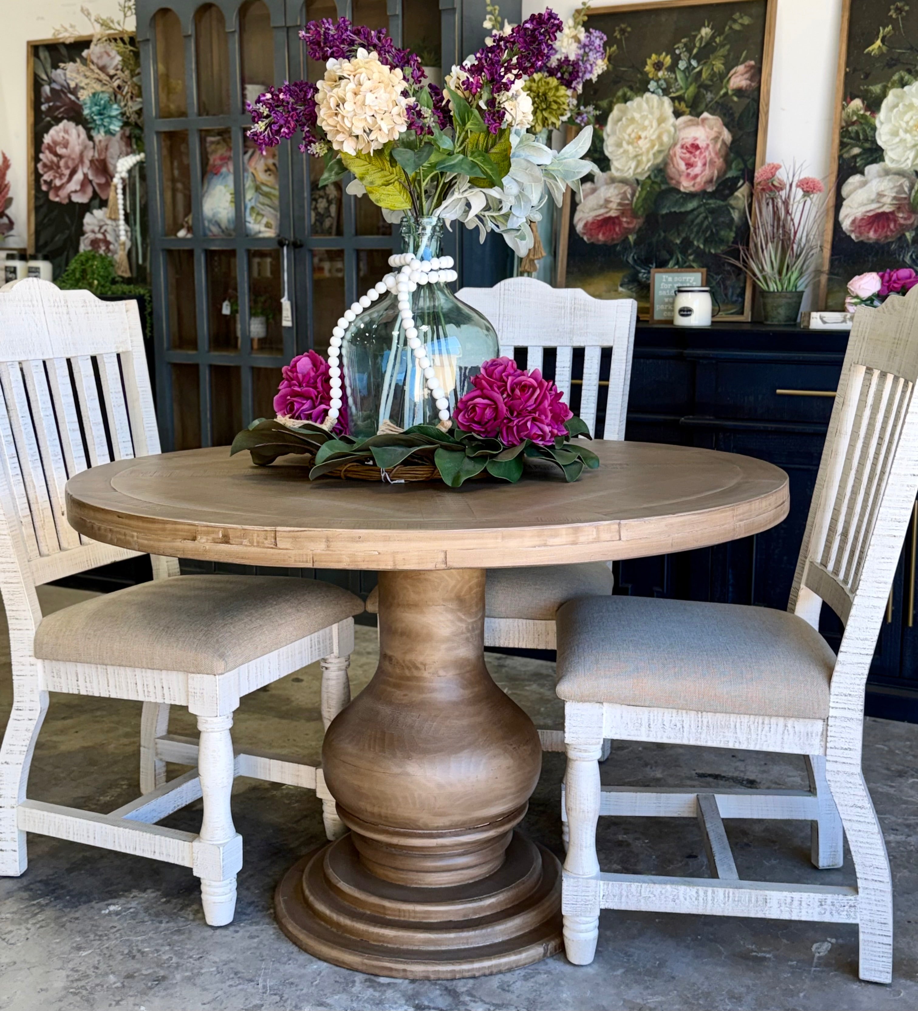 Clara 47" Round Dining Table-Cappuccino