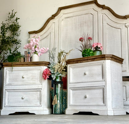 Eden Nightstand-White Wheat/Sandstone