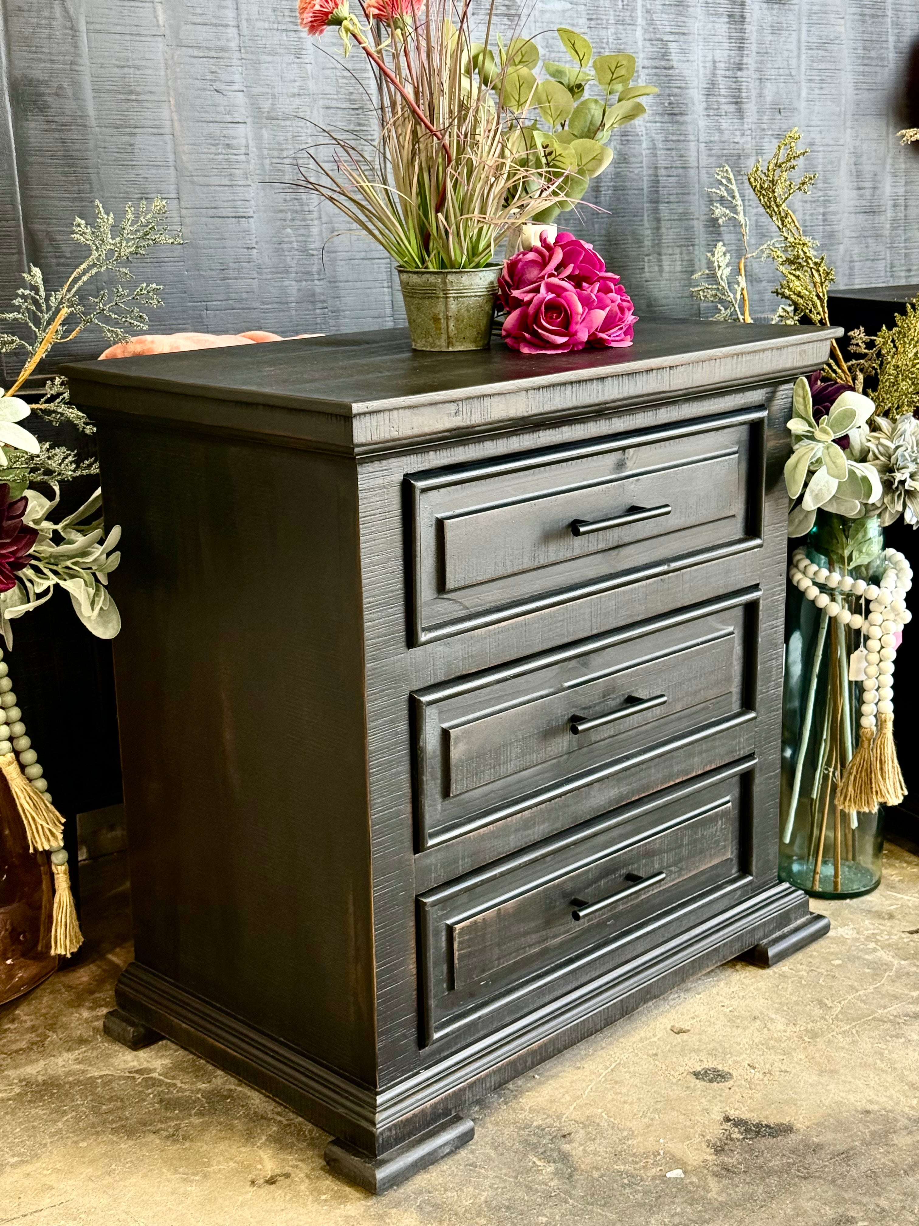 Jessica Nightstand-Handrubbed Black