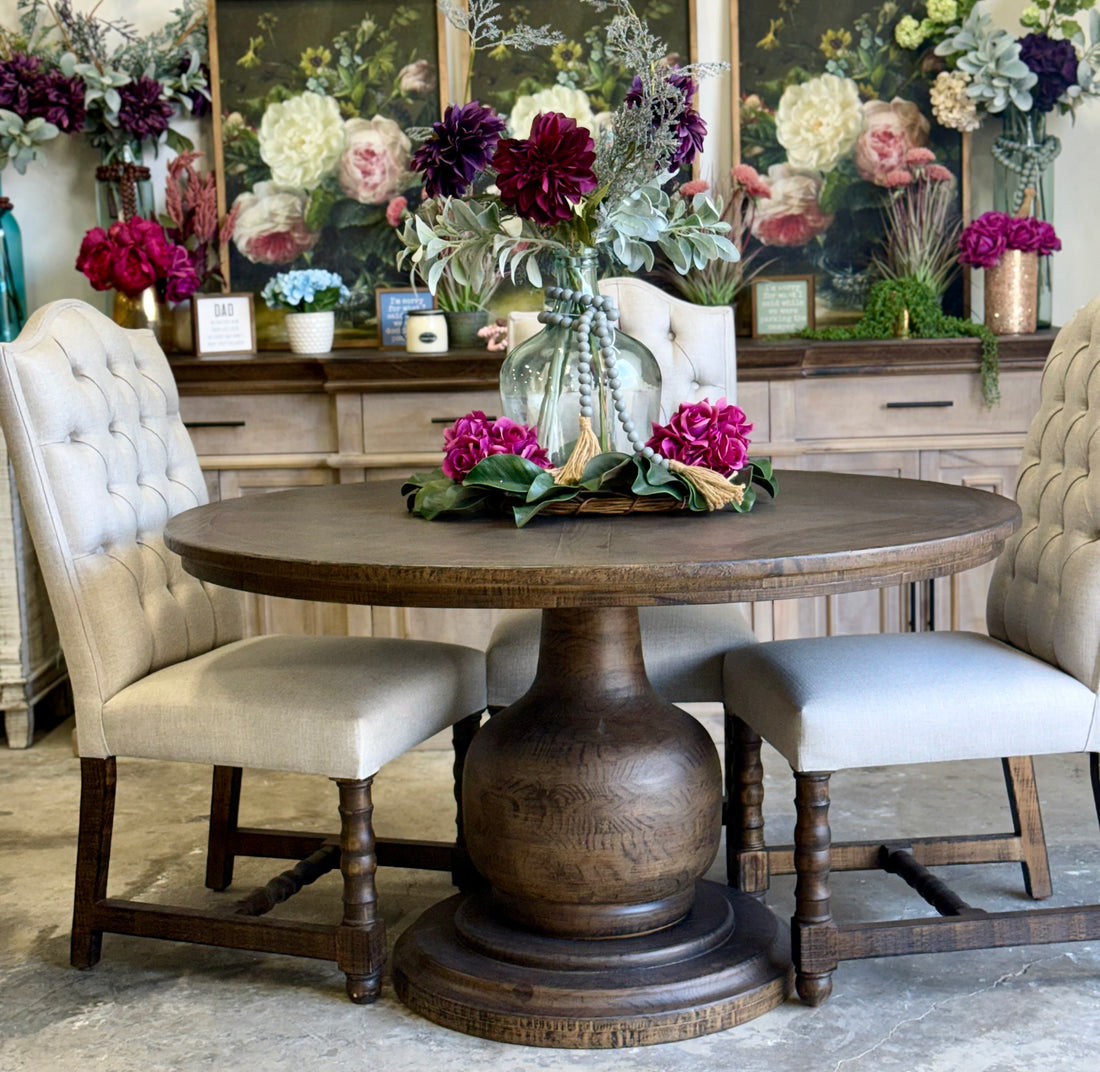 Lilly 54" Round Pedestal Dining Table-Honeywood™