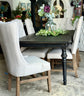 Adeline 7 Foot Dining Table Set With 6 Chairs-Handrubbed Black