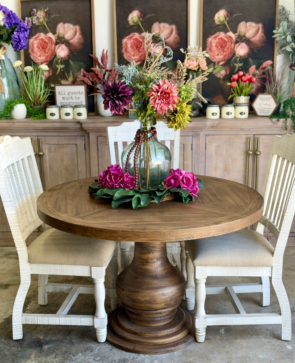 Clara 47" Round Dining Table-Timber