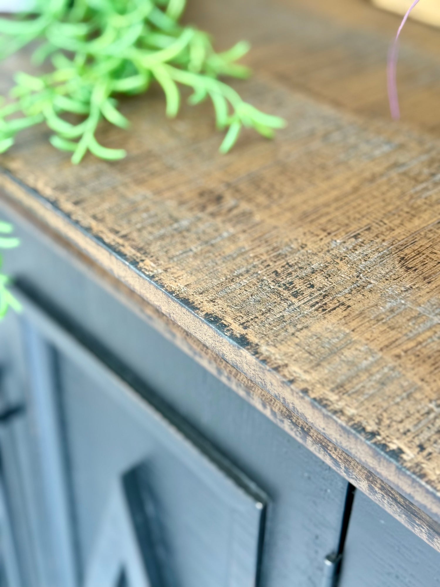Chloe 6 Door Console-Handrubbed Black/Honeywood™
