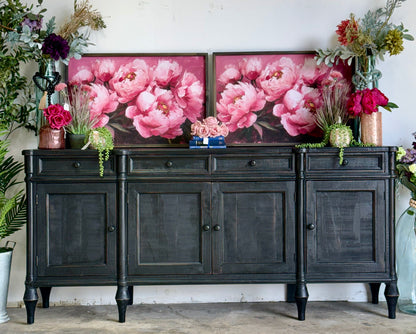Celine 4 Door Console-Handrubbed Black