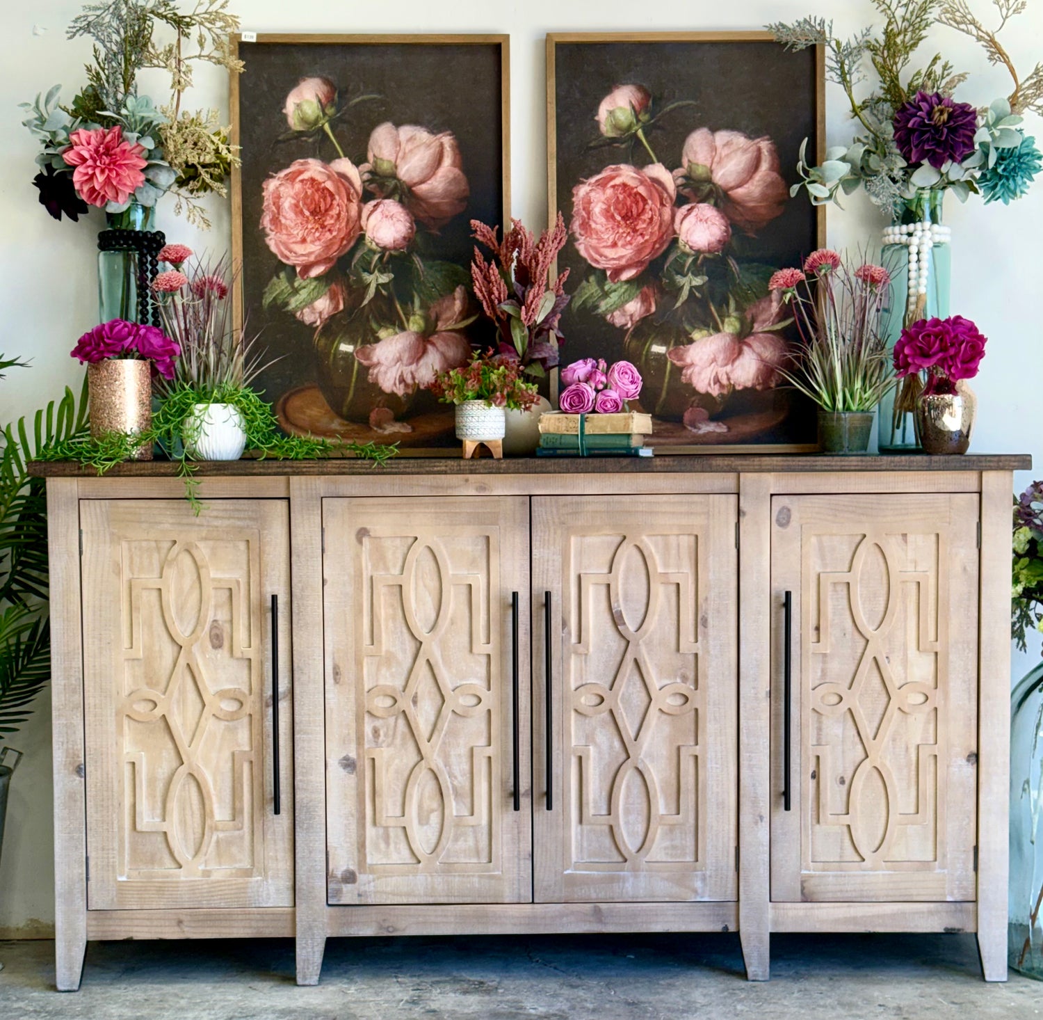 Ivy 4 Door Console-Soft Drift/Honeywood™