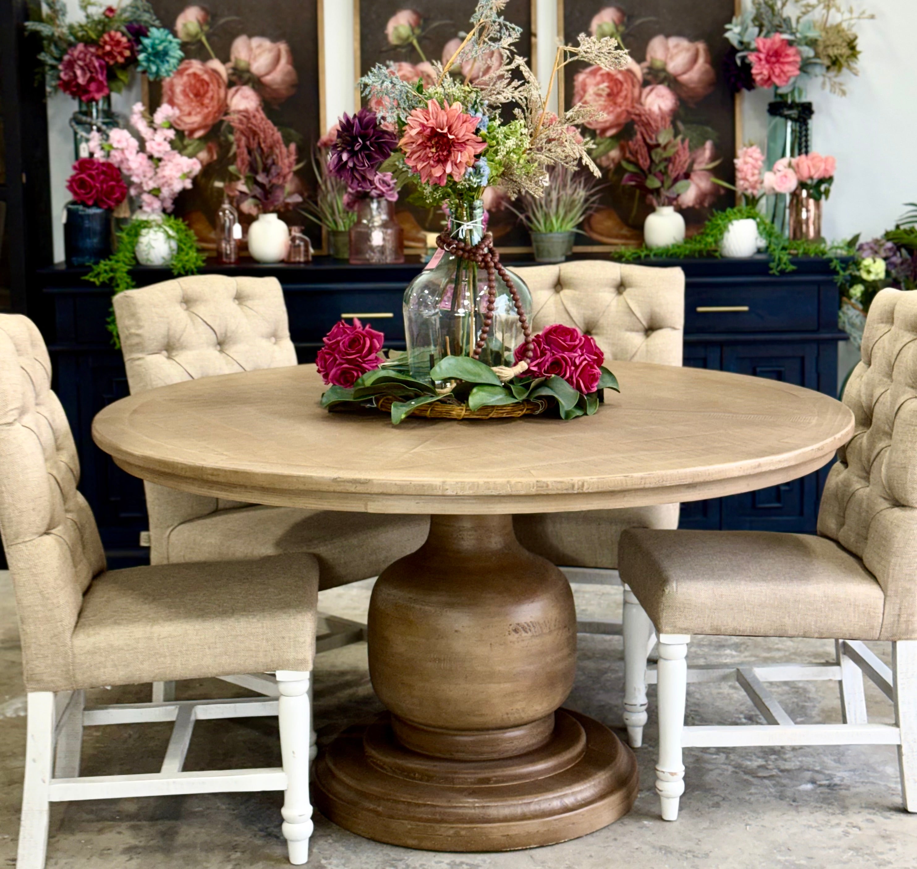 Lilly 60" Round Table-Cappaccino