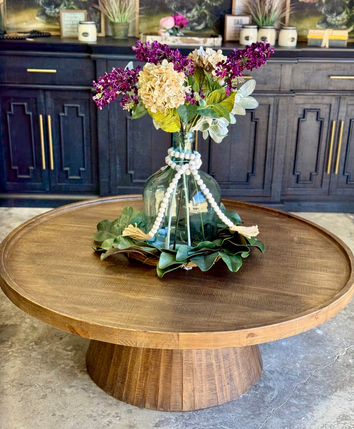 Kennedy 48" Round Coffee Table-Timber