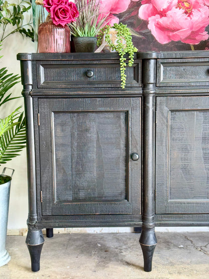 Celine 4 Door Console-Handrubbed Black