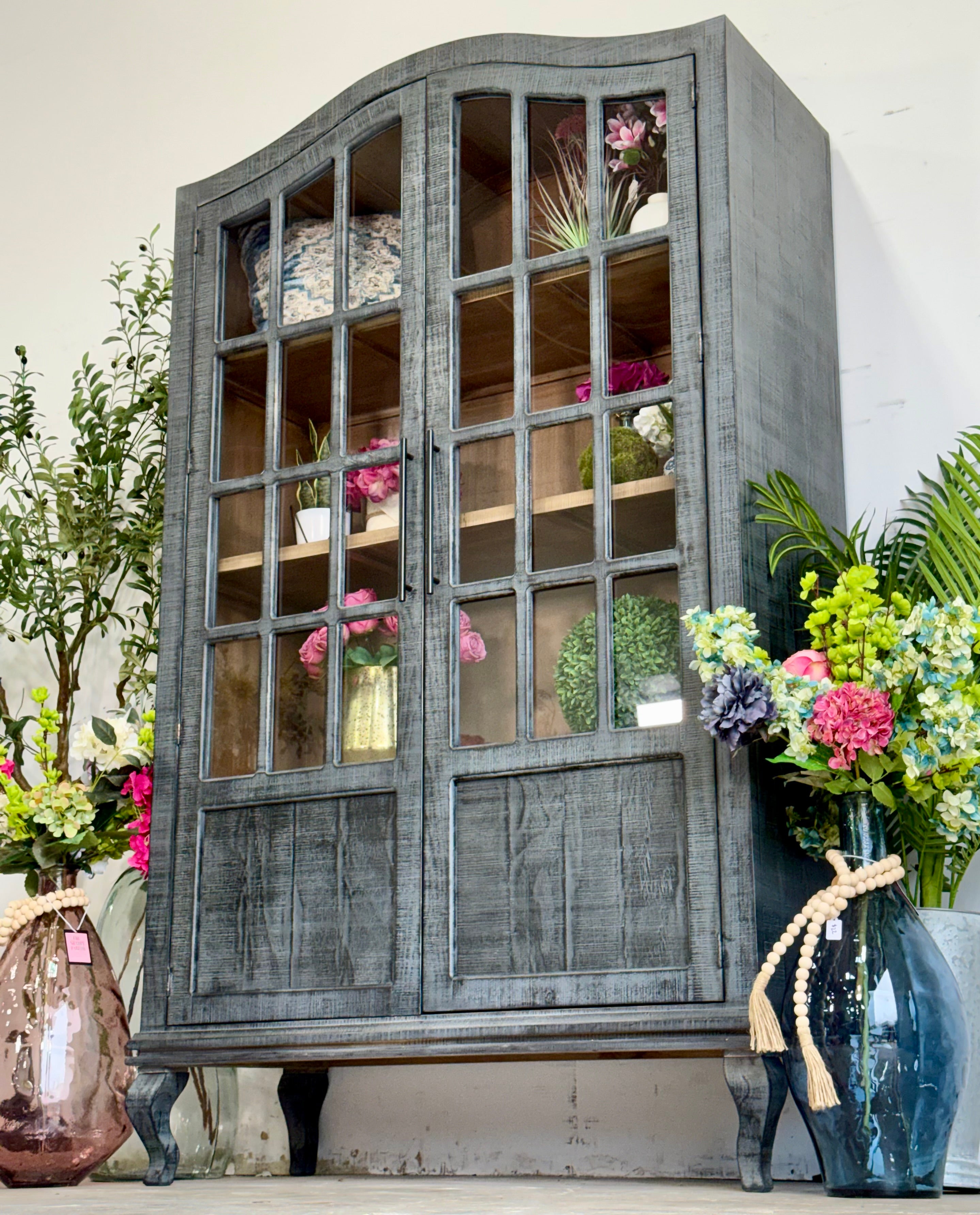Felicity Arched Vitrine-Blue Dusk/Cappuccino