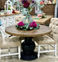 Clara 47" Round Dining Table-Black/Honeywood