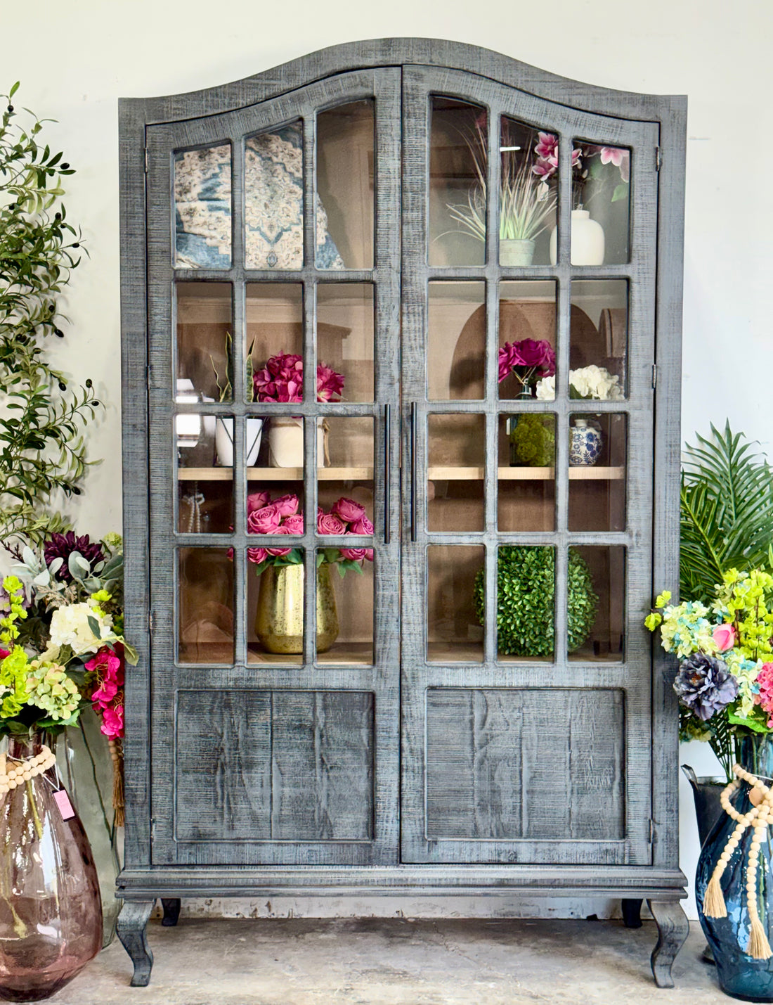 Felicity Arched Vitrine-Blue Dusk/Cappuccino