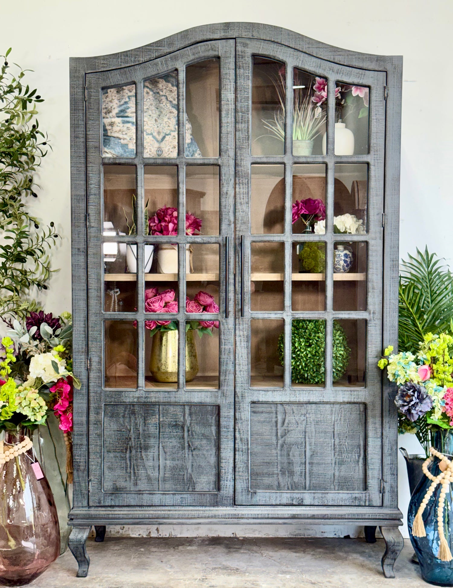 Felicity Arched Vitrine-Blue Dusk/Cappuccino