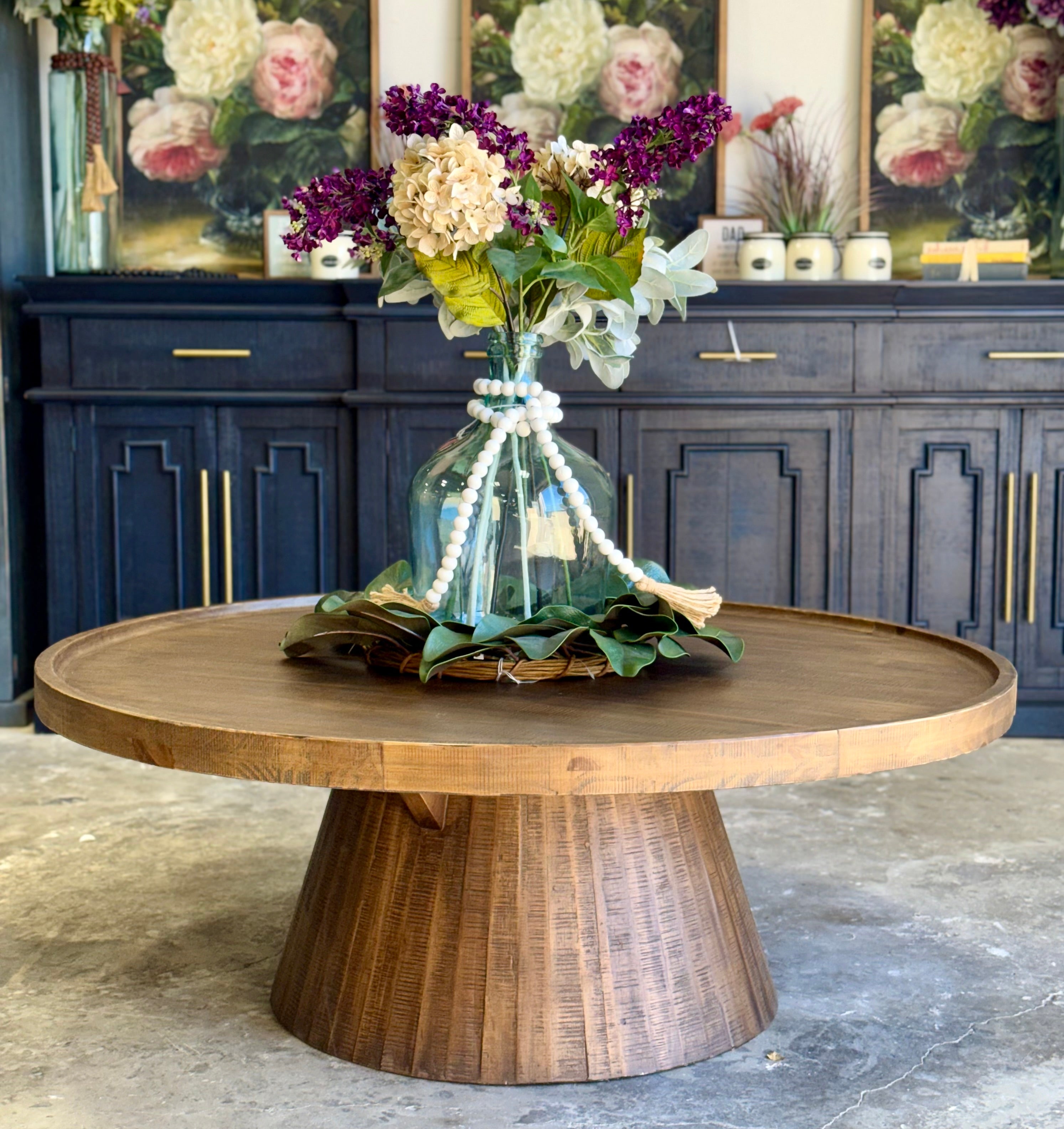 Kennedy 48" Round Coffee Table-Timber