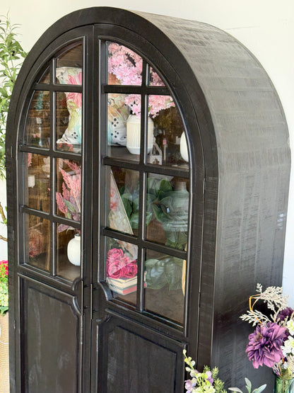Tiffany Dome Vitrine-Black/Honeywood™