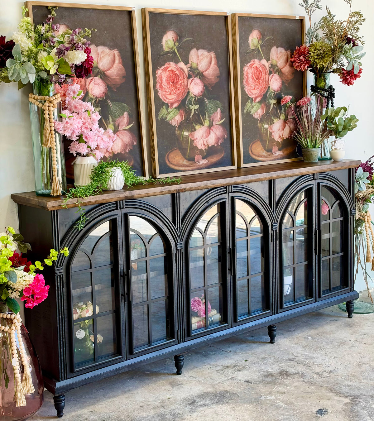 Colette 6 Door Console-Black/Sparrow