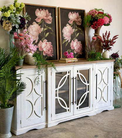 Circle Door Console-Frosted Linen/Sandstone